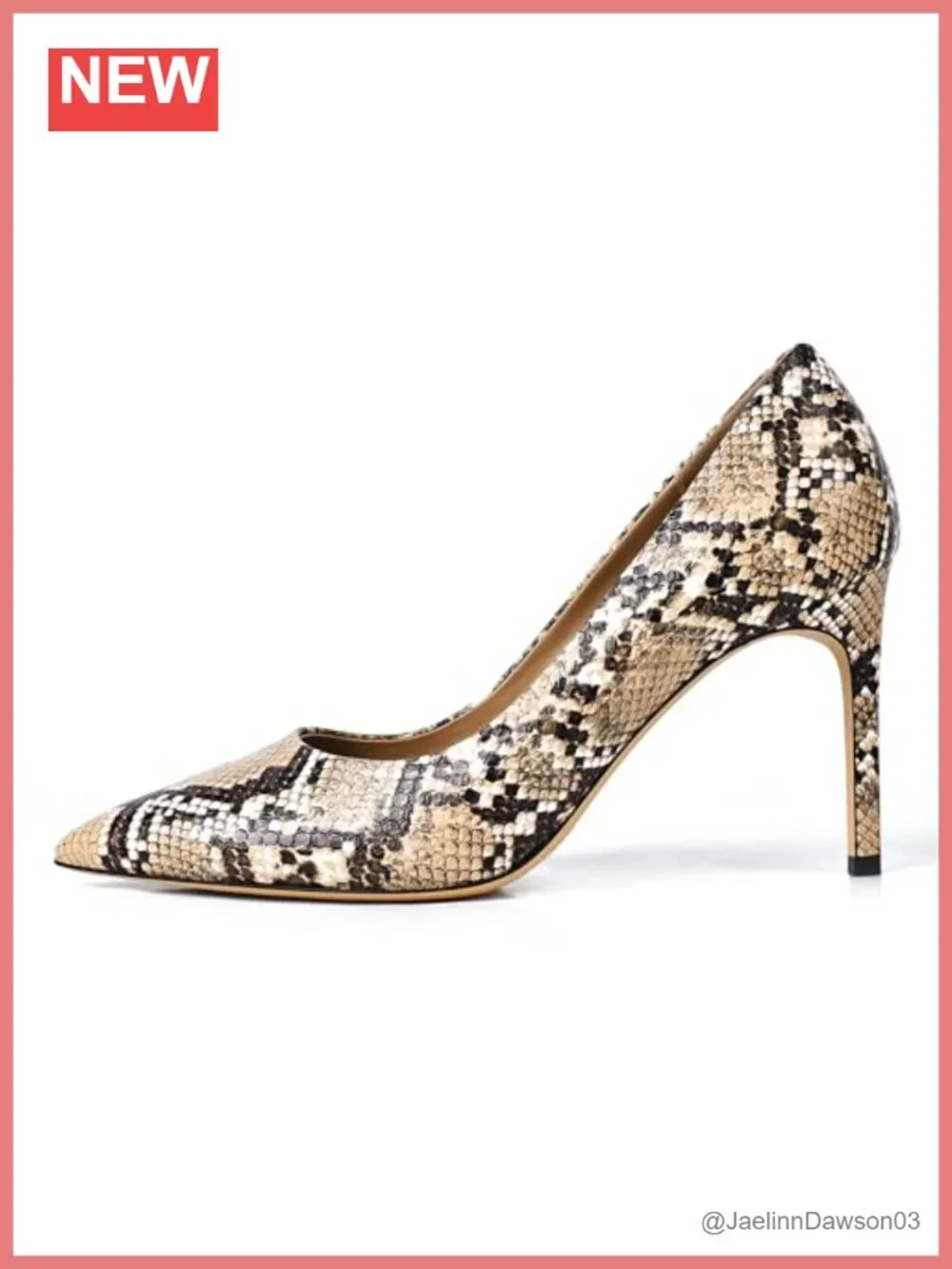Snake Skin Print Kitten Heels Women's Pointed Toe Slip On Stiletto Pumps 3.5